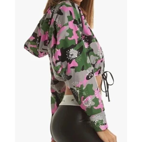 Koral Womens Clover Energy Cropped ls Hoodie Bandana Troop sz S EUC - Picture 2 of 5